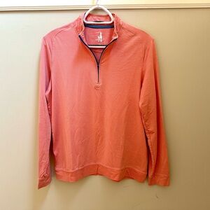 Boys Johnnie-O Quarter-Zip Perf Pullover Size 14 in Coral